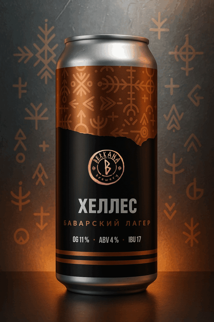 Helles Lager — мюнхенский стиль Berkana Brewery; Пиво в бокале Teku